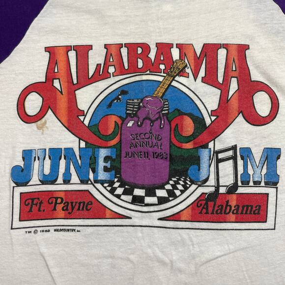 Vintage 1980s Alabama Band June Jam Concert Tour T-Shirt Sz XL - Picture 2 of 10